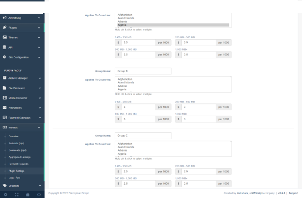 Admin Plugin Settings 2